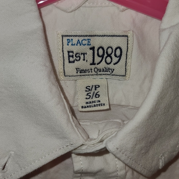 Children's place white button down shirt size US 4 or US 5/6 - Picture 8 of 9